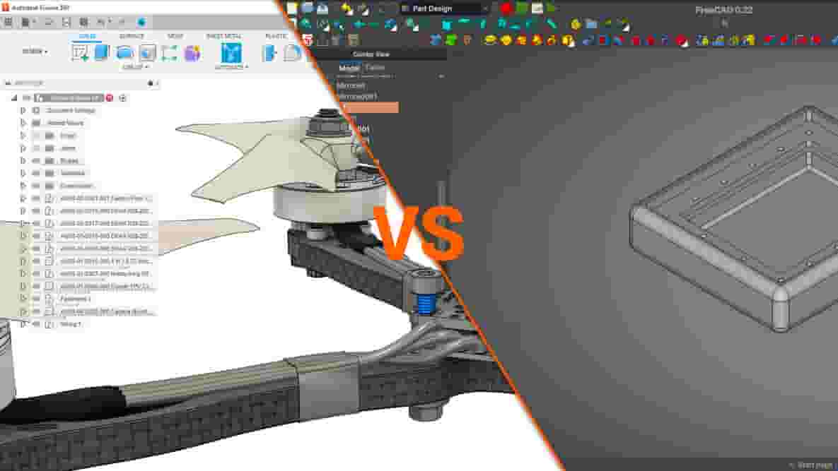 Featured image of Fusion 360 vs FreeCAD: The Differences