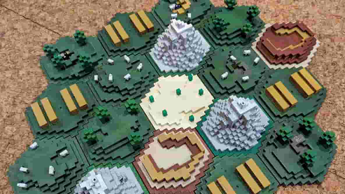 Featured image of This Redditor Created a 3D Printable Minecraft-Themed Catan Set
