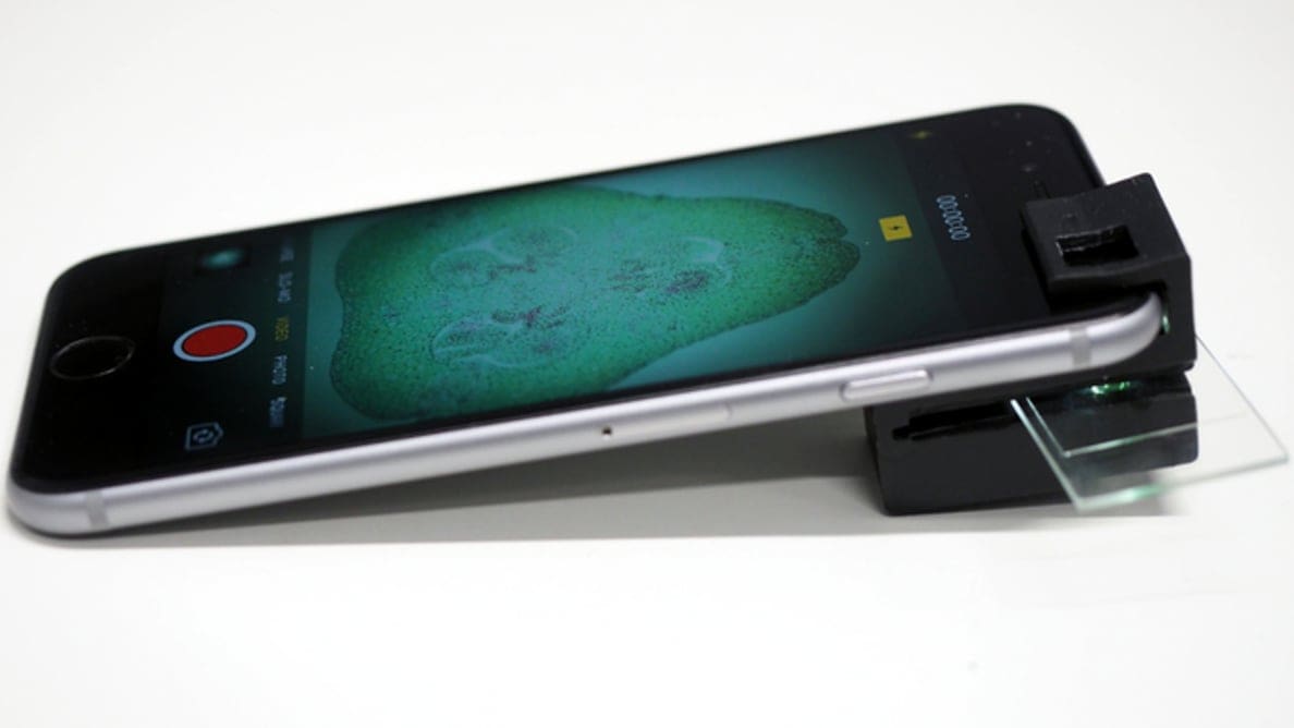 Image de l'en-tête de Un microscope imprimé en 3D et open source pour votre smartphone !