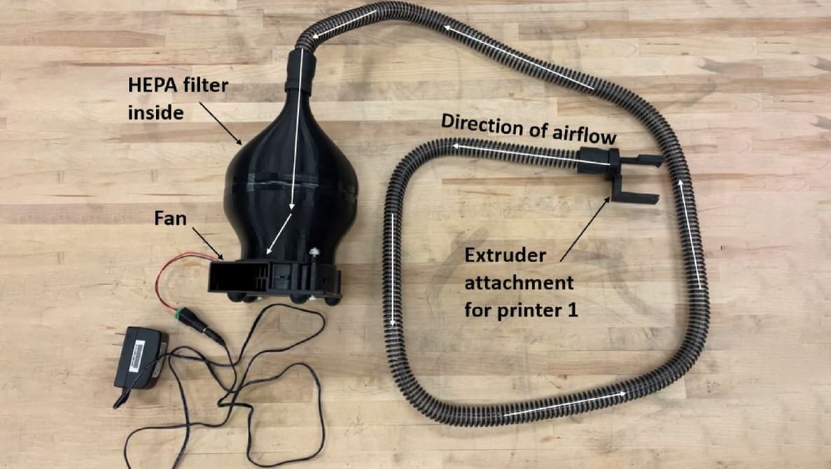 Featured image of This Low-Cost 3D Printer Fume Control Achieves 99% Particle-Capture, but Practical Gaps Remain