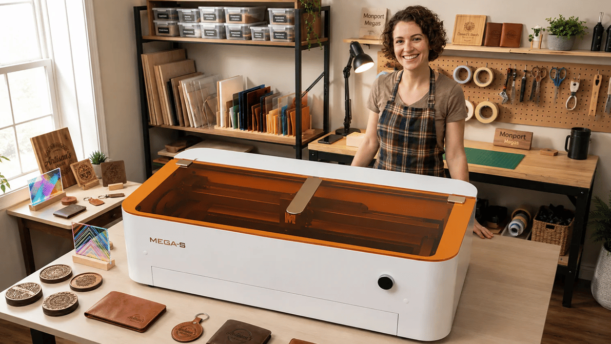 Featured image of Scale Your Etsy Shop Faster with the Monport MEGAS 70W Laser