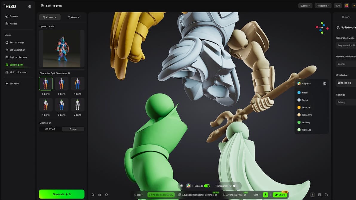 Featured image of We Used Hi3D’s Split-to-Print Beta to Turn an AI Model Into Printable Parts — Here’s How It Went