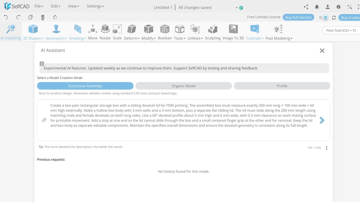 Featured image of SelfCAD Launches AI: Prompt then Edit 3D Models Directly in Your Browser