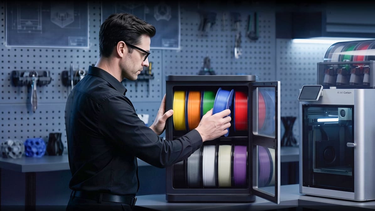 Featured image of Keep Ten Spools of Filament Dry with Sunlu’s New Dehumidifying Cabinet for Under $200