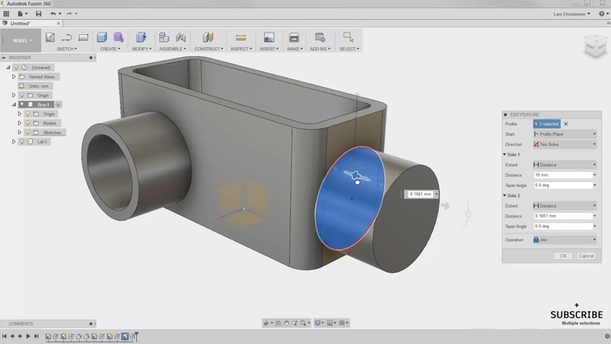 Getting Started with Fusion 360 Part 3 - Modeling with SOLID TOOLS! 