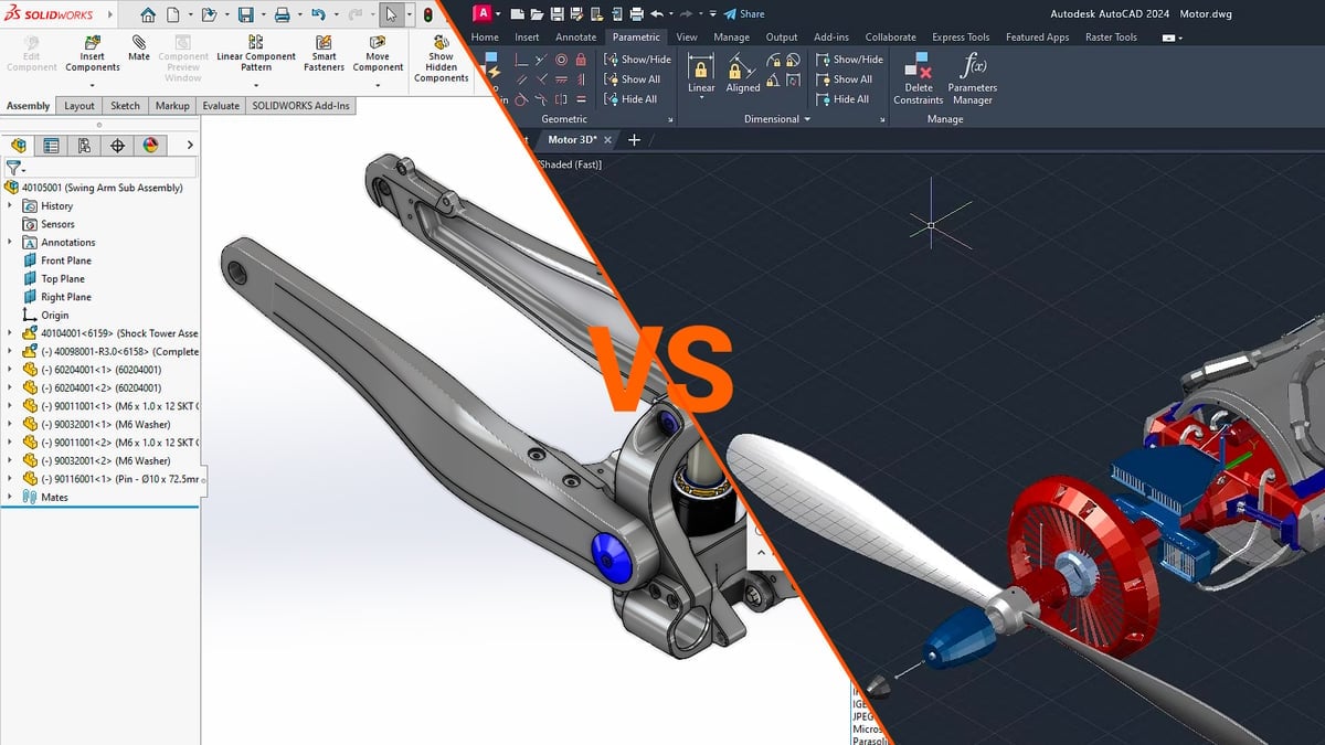 Featured image of SolidWorks vs AutoCAD: The Differences