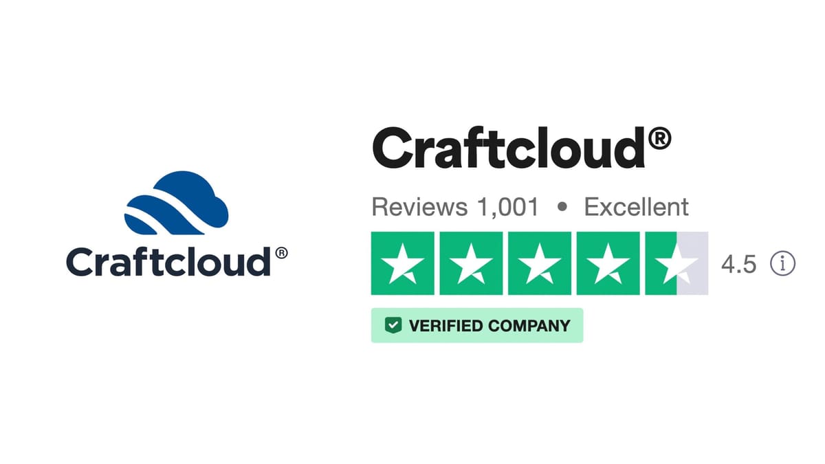 Featured image of Craftcloud Tops 3D Printing Market with an “Excellent” Trustpilot Rating from 1,000+ Customers