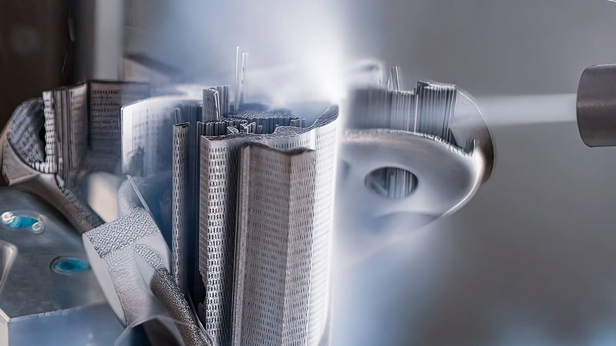 Featured image of Dry Ice Blasting Away Metal Part Supports For 80% Less Machining