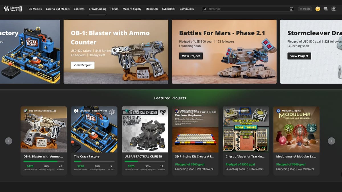 Featured image of Bambu Lab’s New Crowdfunding Platform Where Your Wildest 3D Print Idea Can Now Get Funded