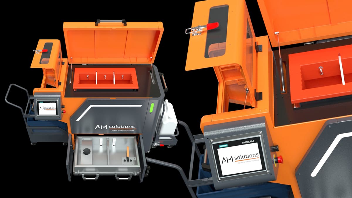 Featured image of No More Post-Processing Bottlenecks: The AM Solutions M1 Automates Four Finishes in One Box