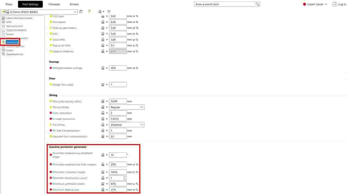 You can further tune your Arachne settings here