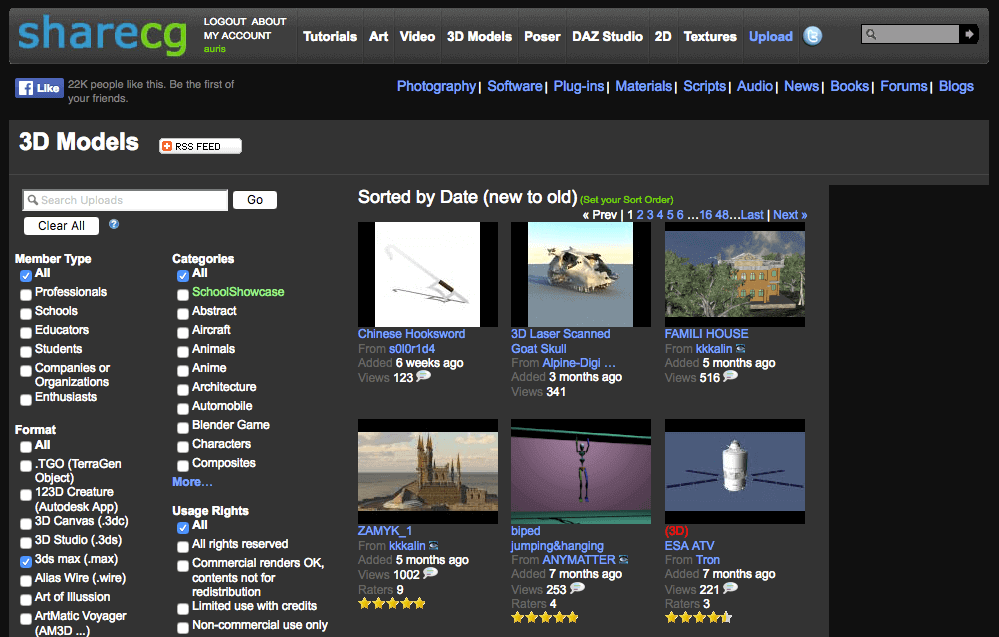 Image of The Best Sites to Download Free 3D Models: ShareCG