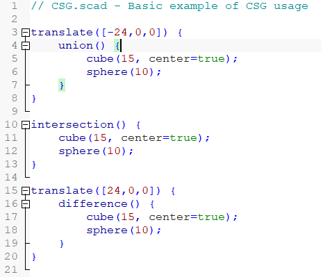 OpenSCAD's text editor makes using parameters easy.