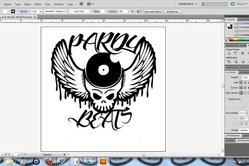 Designing a sign.