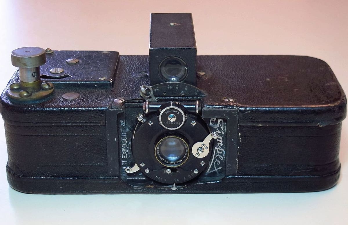 An early film camera.