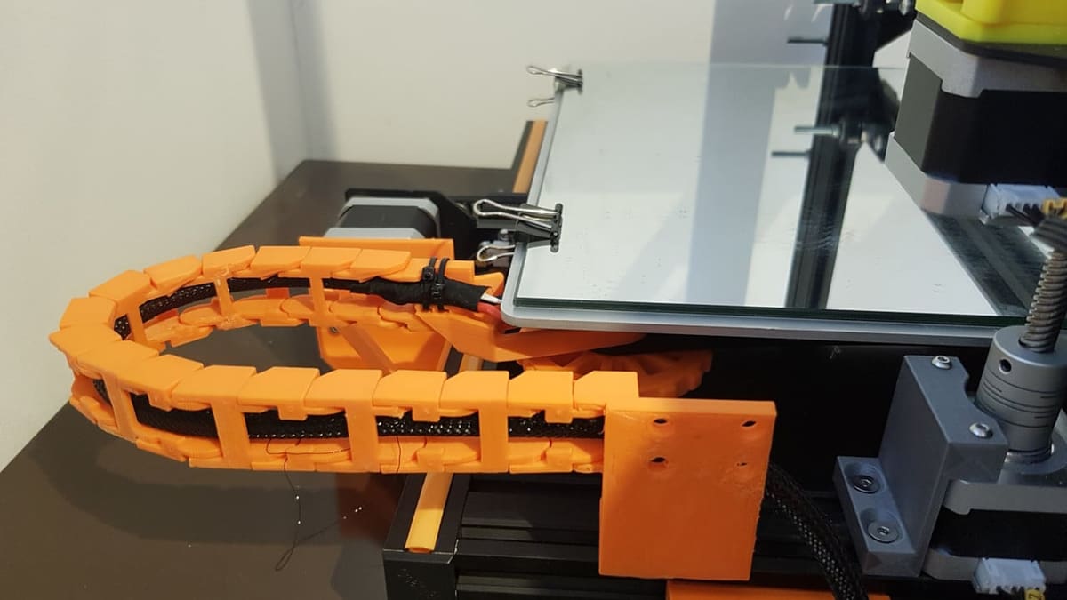 A drag chain installed on the Y-axis of the CR-10 S5.