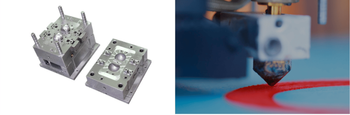 3D printing vs injection molding.