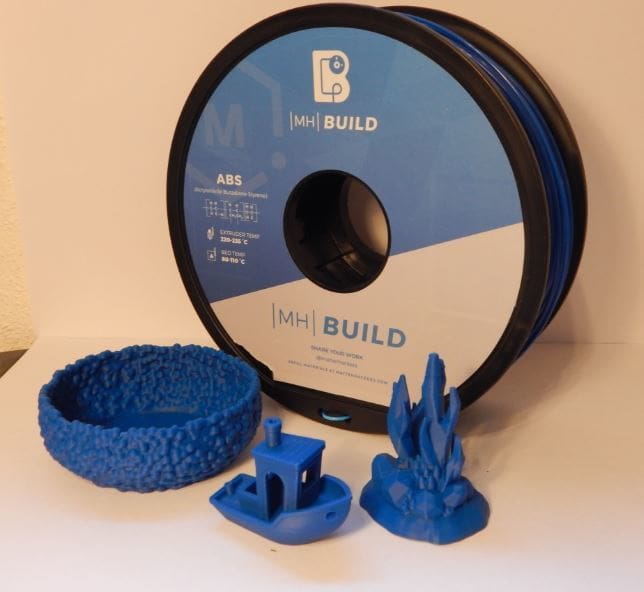 All of our test prints, spool in rear.
