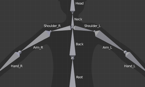 A rig with named bones.