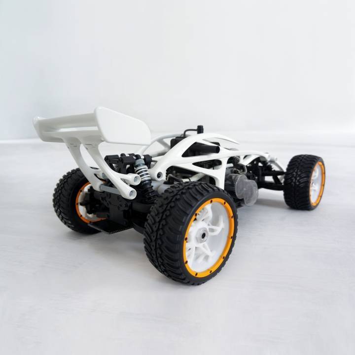 This futuristic design is actually a petrol-powered racer.