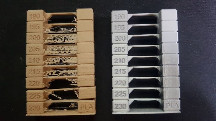 The temperature tower test is a great model to find the right temperature