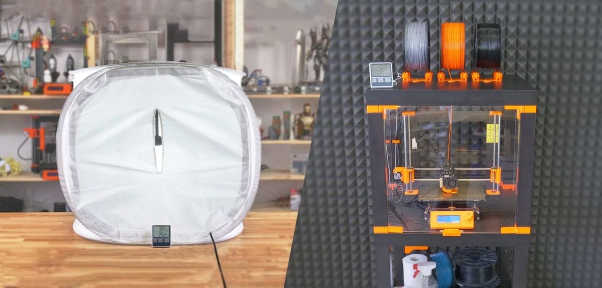 Two examples of 3D printer enclosures