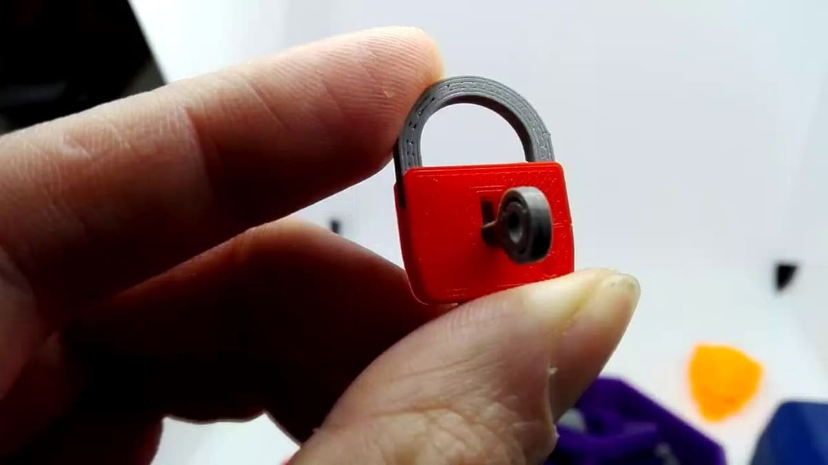 A mini 3D printed lock