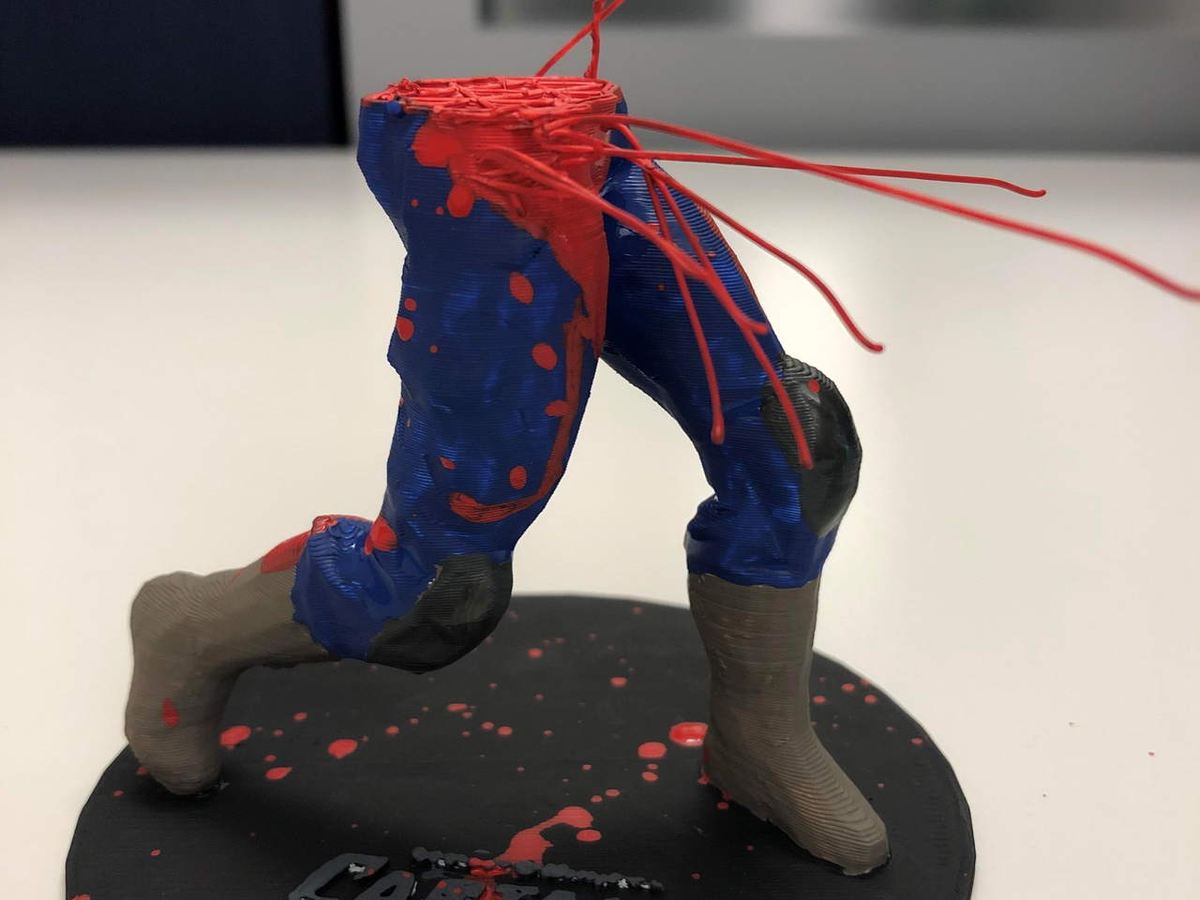 This is an epic fail of a Captain America miniature, but the maker just rolled with it