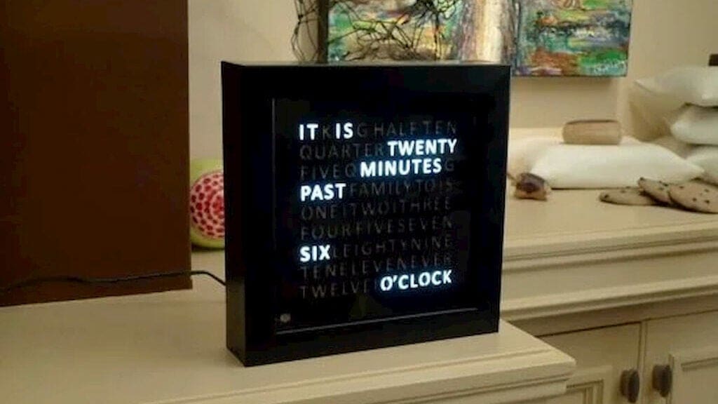 The time is perfectly spelled out