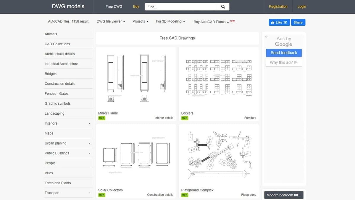 DWG Models is a selective but useful CAD block library