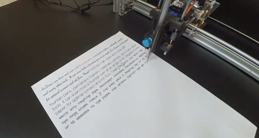 The iDraw can recreate entire pages of handwriting, saving you from cramping fingers!