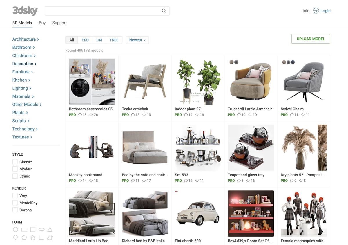 Image of The Best Sites to Download Free 3D Models: 3dsky