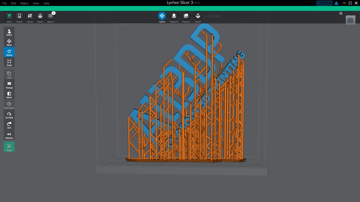 Lychee Slicer can automatically generate support structures and holes