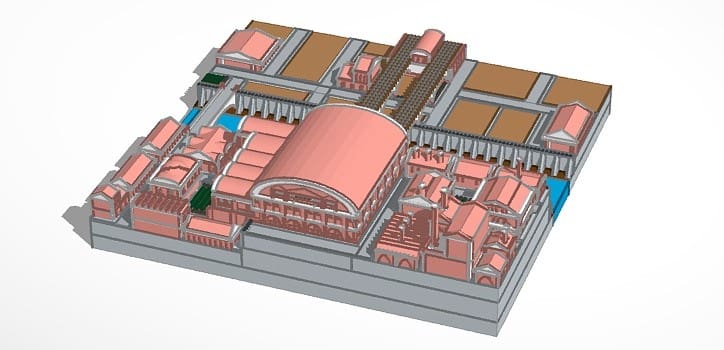 An elegant Victorian-inspired train station model