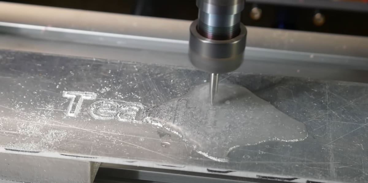 You can cut or engrave soft aluminum on this machine