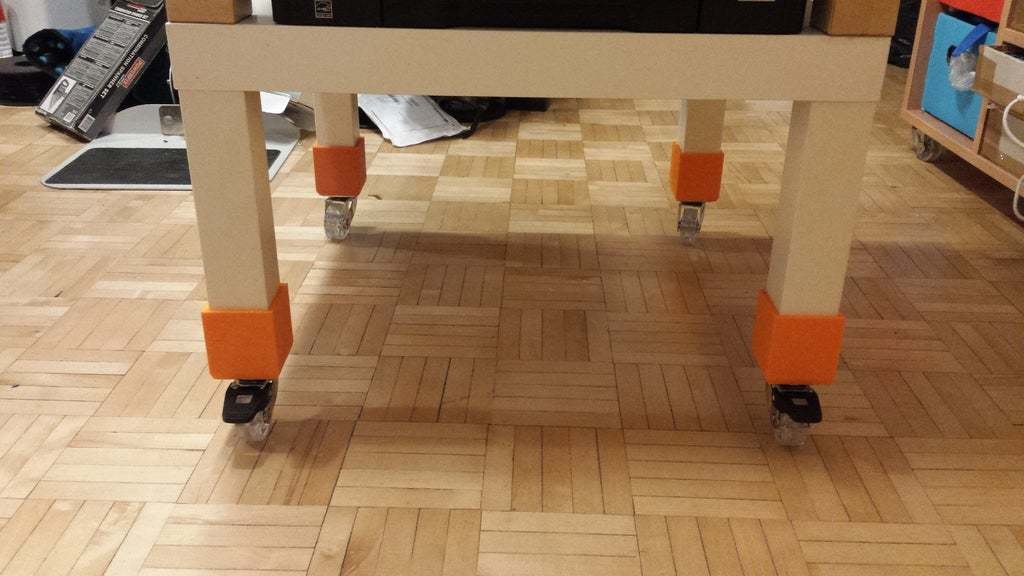 Add movement to your Lack table. with 3D printed wheel fittings