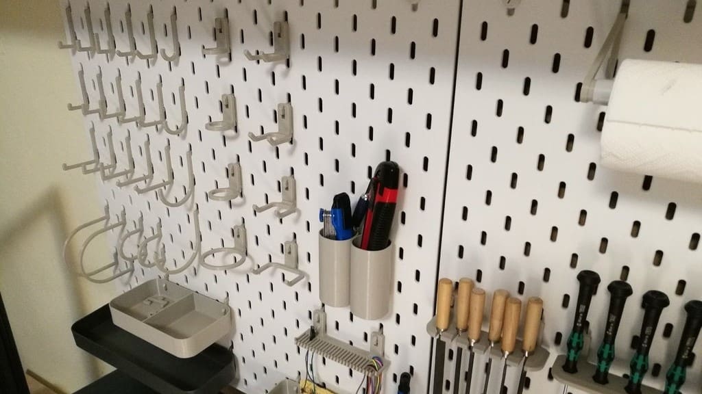 A full collection of parts for Ikea's popular Skadis slot board system