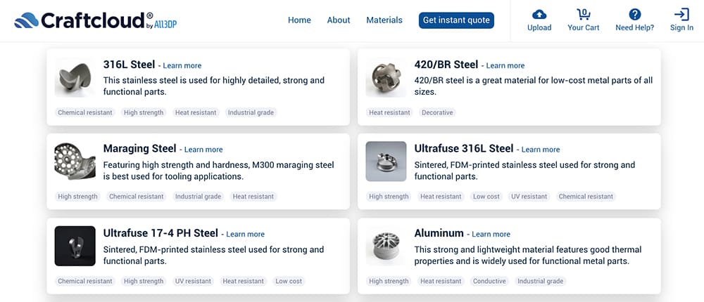 Imagen de Servicio de impresion 3D de metal: Craftcloud