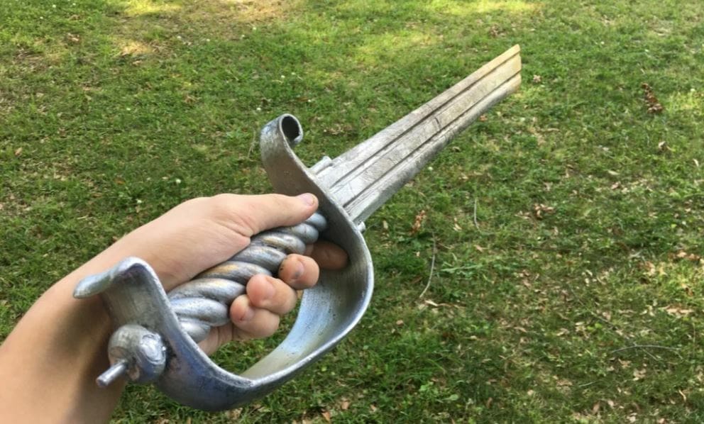 You can bond the different pieces of this sword with epoxy or superglue