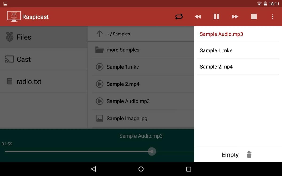 The UI of the Raspicast is easy to use and very intuitive