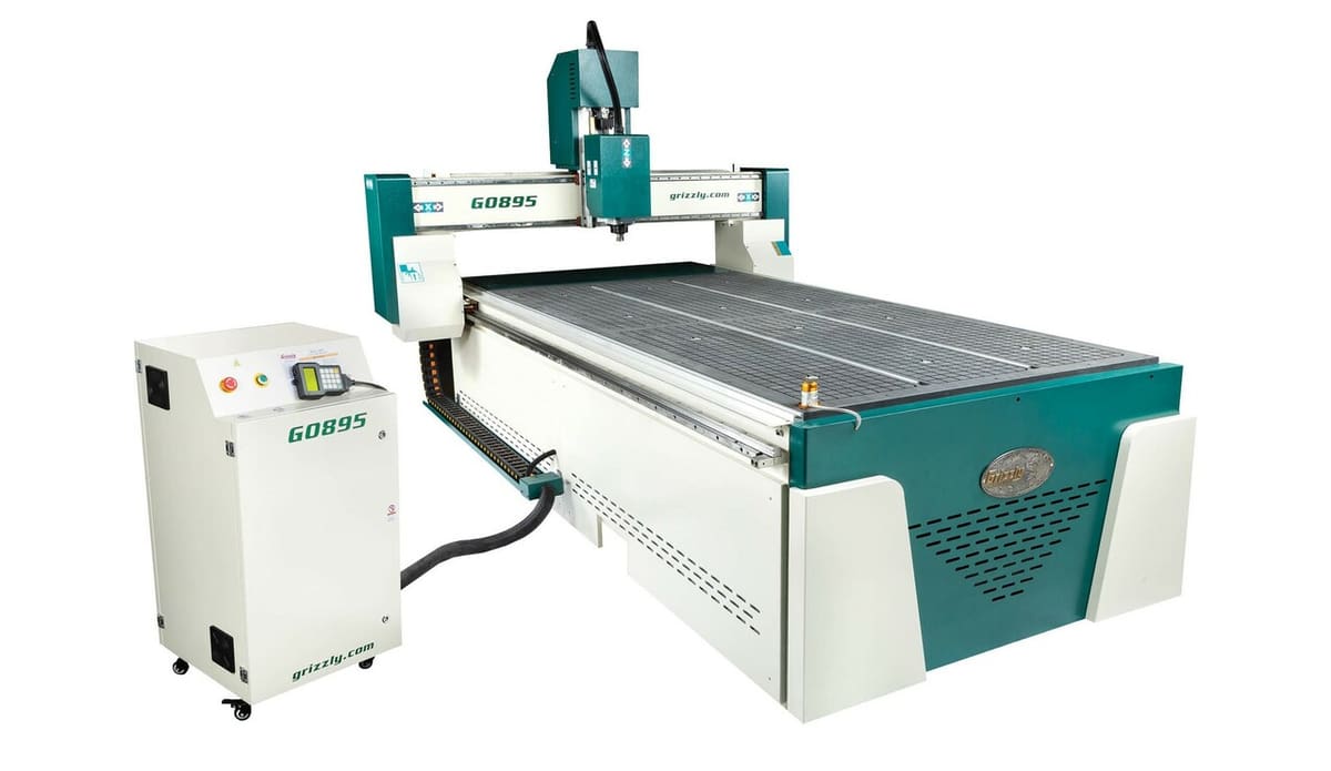 The vacuum table on the Grizzly G0895 comes standard