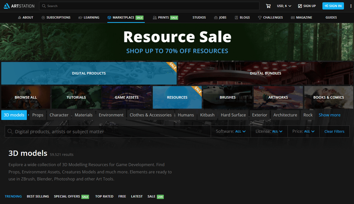 Image of The Best Sites to Download Free 3D Models: ArtStation