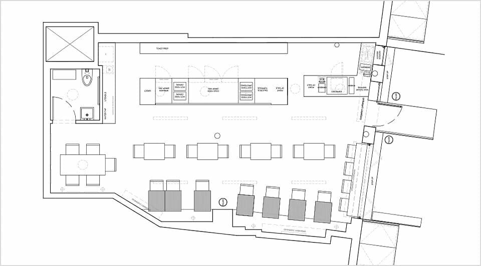 These are the floorplans for the interior design of the Charley St. Café