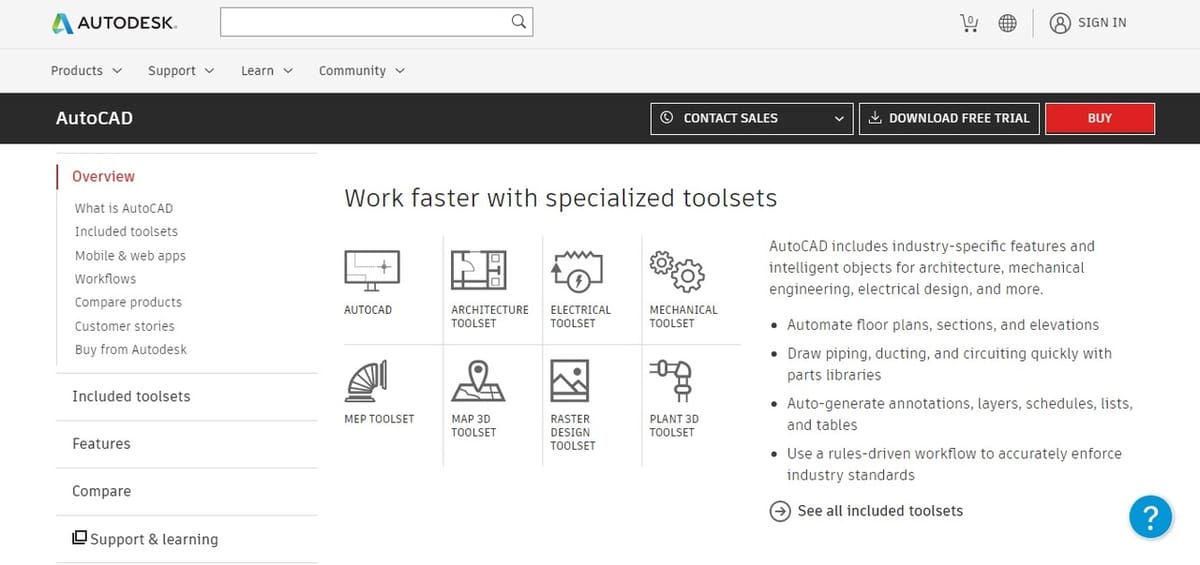 AutoCAD has many options to offer when it comes to toolsets