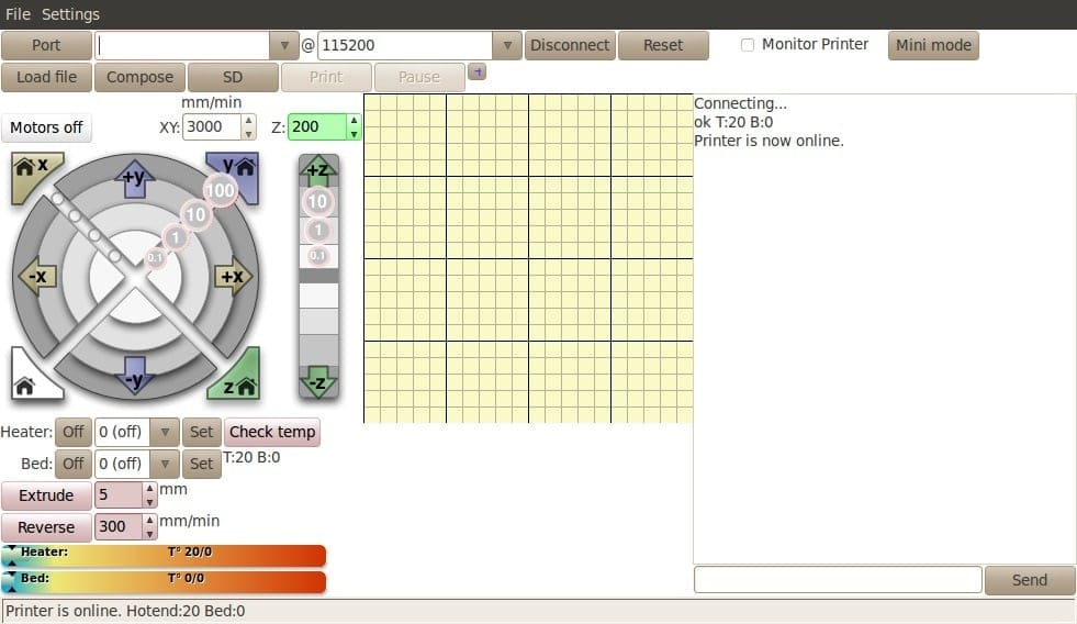 The Pronterface Dashboard