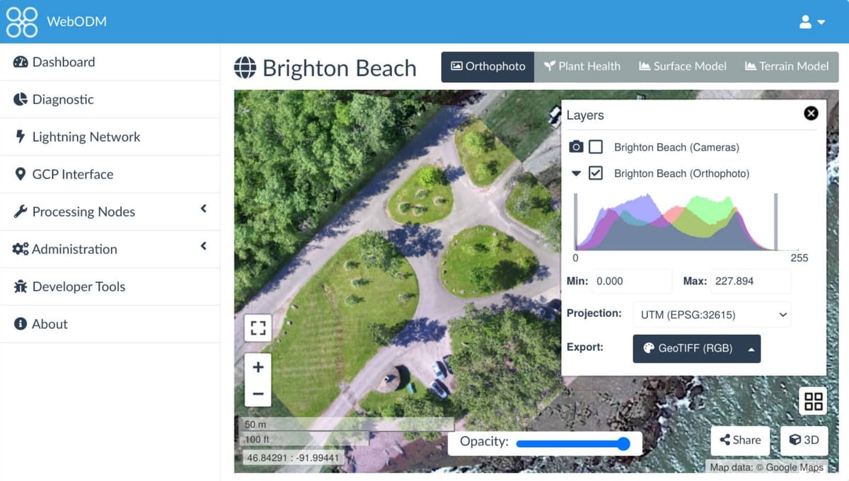Bild von Photogrammetrie-Software/Freeware: WebODM
