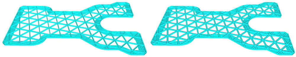 Low and high resolution support infill layers