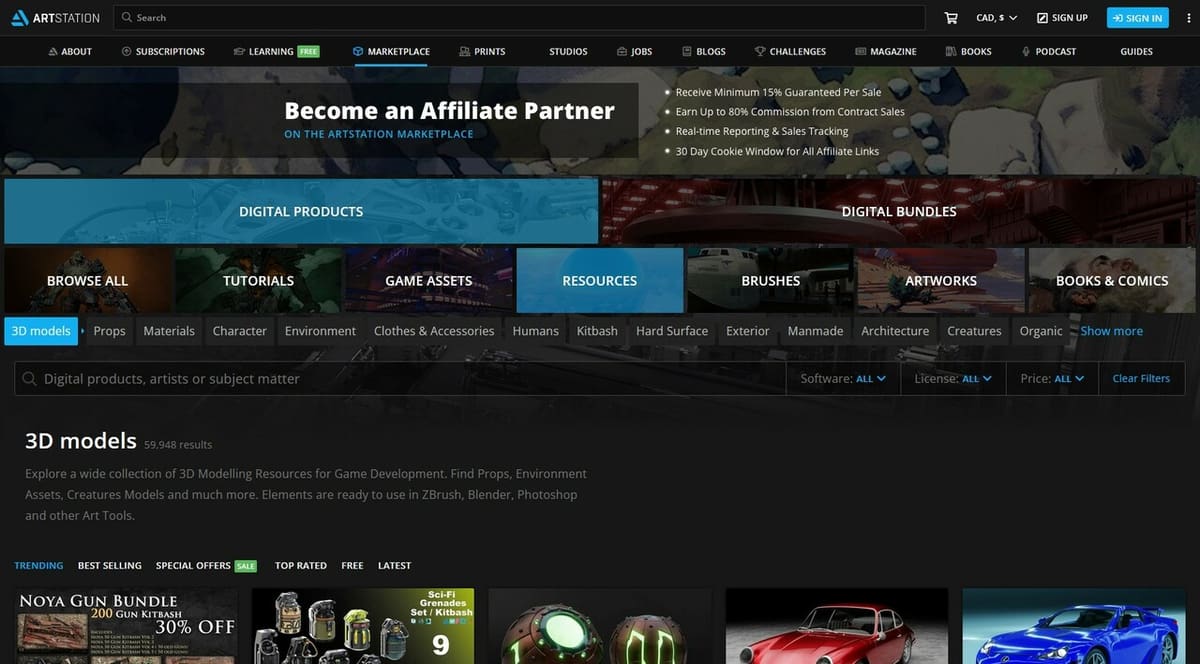 You can find nearly anything on Artstation