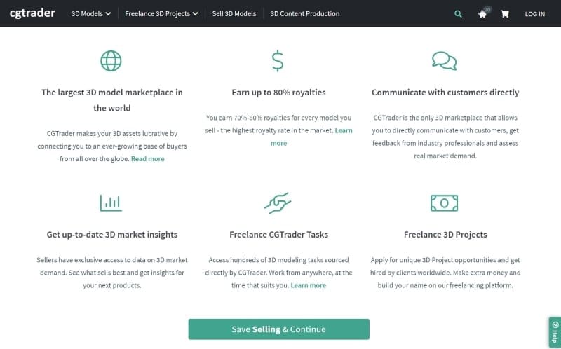 CGTrader has several payment models