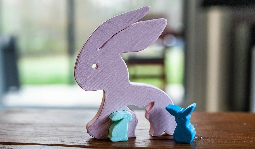 A PLA bunny with her babies